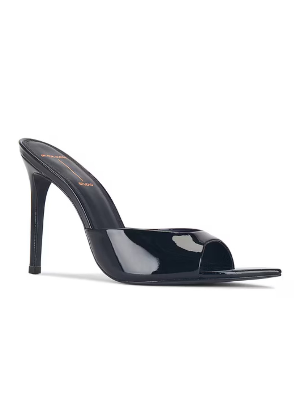 Black Suede Studio Brea Mules Black Patent Open-Toe High Heels shoes Revolve 9
